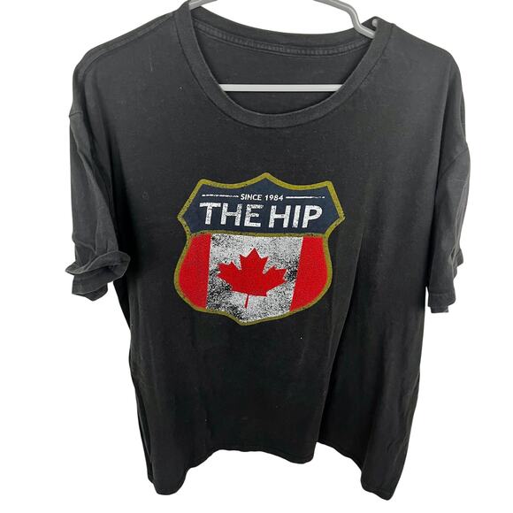 The HIP T Shirt Canada Maple Leaf Print Size XL Black Short Sleeve - Picture 1 of 5